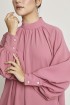 Kaisara Gathers Diamond Button Dress Dusty Pink
